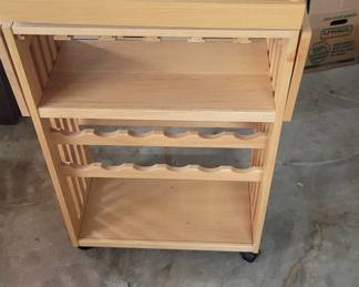 Wine Rack Rolling Cabinet