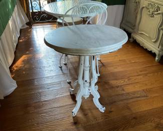 Vintage “shabby chic” marble-top table.