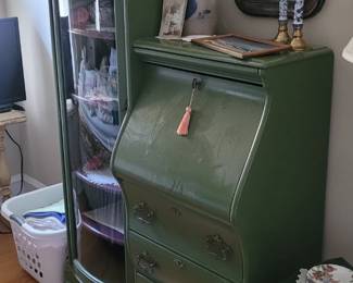 Painted secretary lots of mirrors in this house