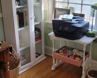Hand-painted cabinet with more pottery painted table