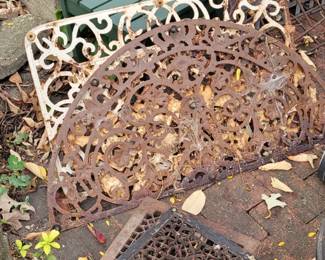 Antique iron pieces and grates buckets and pails