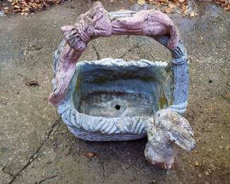 Cement yard art basket