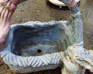 Cement yard art basket