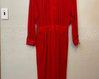 UMI Collections by Anne Crimmins red wool long sleeved dress, size 6