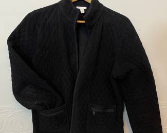 Charter Club black zip front quilted fleece jacket