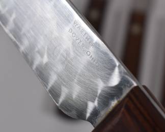 Set of kitchen knives from E. Warther & Sons cutlery, Dover, Ohio