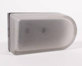 Base of vintage Art Deco design trinket box made by Hickok in the USA. The box is frosted glass, the Bakelite lid has a nude woman design.