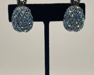 Pair of Austrian crystal pineapple earrings