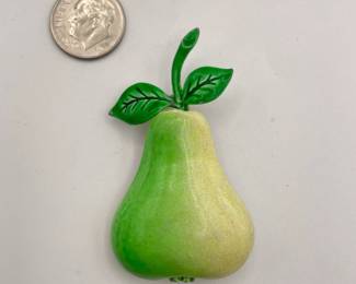1940s Coro green pear pin