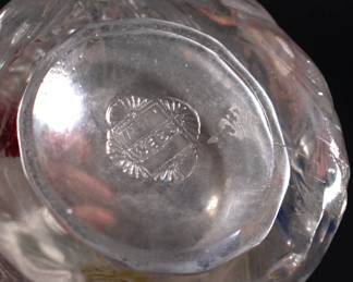 Base of rare Webb floral cameo art glass bud vase, signed and numbered
