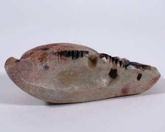 Base of vintage carved stone brush washer