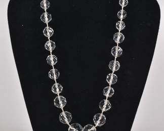 Graduated size faceted crystal bead necklace