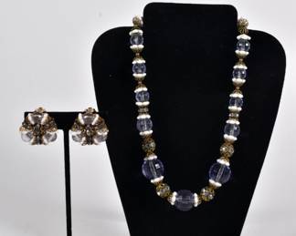 Stunning vintage Hobé necklace and earrings set
