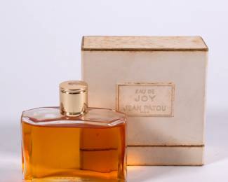 Glass bottle of Jean Patou Eau De Joy with original box