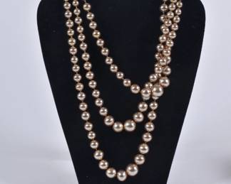 1960s Faux Pearl 3 strand necklace with sterling silver clasp