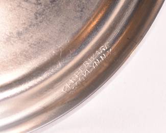 View of makers mark on base of candlesticks - Faberware Brooklyn, N.Y.