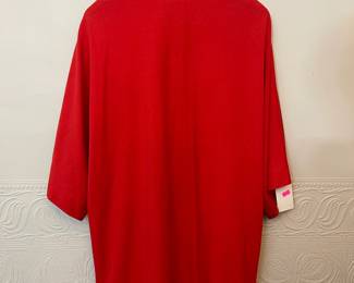 Back view of Liz Clairborne size 10 red long sleeved open front dolman&nbsp;top