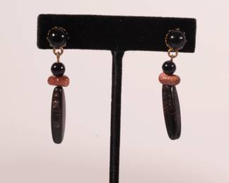 Vintage art bead earrings (has matching necklace)