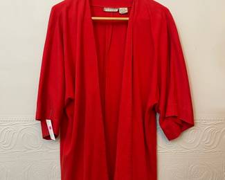 Liz Clairborne size 10 red long sleeved open front dolman&nbsp;top