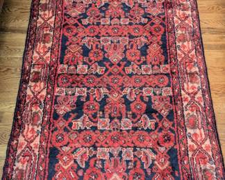 Vintage hand-woven Persian Bakhtiari runner.100% wool face, measures 9'7" x 3'2".