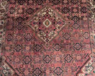 Vintage Persian Lilihan Sarouk rug, 100% wool face, measures 5' x 6'8".