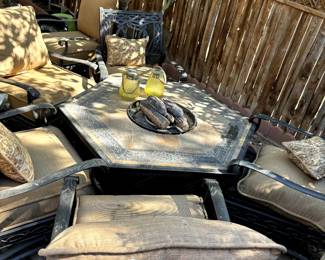 Outdoor Fire Pit and Lounge Chairs