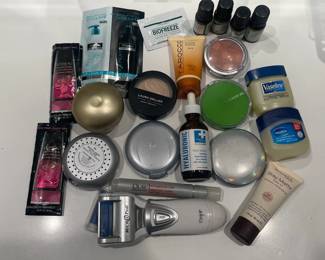 Bag of new and like new make up, skin care and essential oils