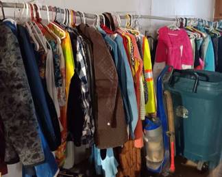 LOTS of women's, men's and children's clothes!  