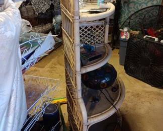 Corner whicker plant stand
