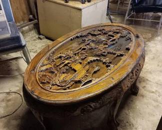 Intricate hand carved coffee table