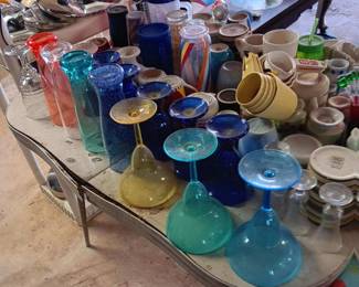 Lots of dishes, glass ware and other household goods