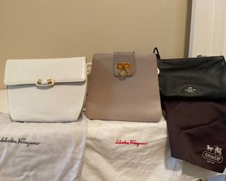 Coach and Salvatore Ferragamo purses