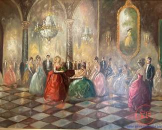 Original Oil on Canvas Ballroom Scene by ZORAN JELASCEK