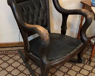 Antique Paw Foot Rocking Chair (Belonged to Judge Thomas G. McQuade who served as a Douglas County Court Judge)