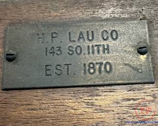 Large Antique Cut Out H.P. LAU Framed Store Display - LINCOLN HAYMARKET DISTRICT