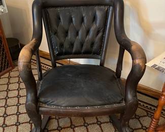 Antique Paw Foot Rocking Chair (Belonged to Judge Thomas G. McQuade who served as a Douglas County Court Judge)