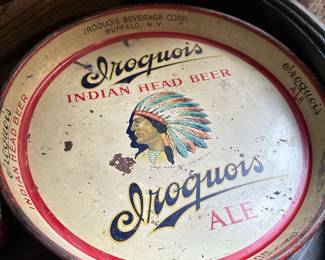1940's IROQUOIS Indian Head Beer Serving Tray (Buffalo NY)