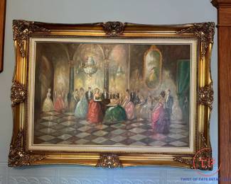 Original Oil on Canvas Ballroom Scene by ZORAN JELASCEK