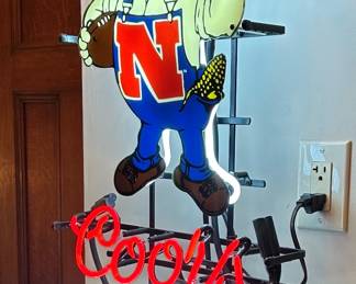 NEBRASKA Cornhuskers Herbie Husker Coors Light Neon Advertising Sign
