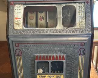 1930's 5¢ Watling Blue Seal Slot Machine with Twin Front Jackpot