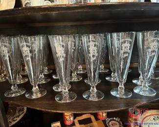 1950's STORZ 75th Anniversary Pilsner Beer Glasses