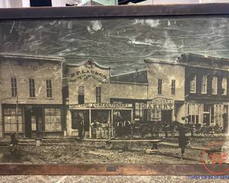 Large Antique Cut Out H.P. LAU Framed Store Display - LINCOLN HAYMARKET DISTRICT