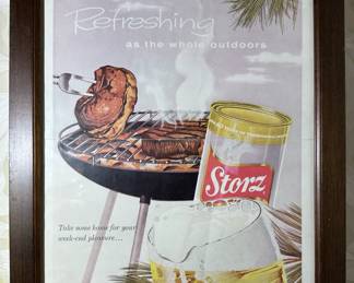 1960's STORZ Beer Framed Advertisement