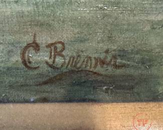 Original Oil on Canvas Country Side Estate Scene by CARL BRENNIR (1850-1920)