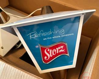 Large STORZ Lighted Hanging Beer Display Sign