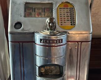 1940's Jennings 5¢ SUN CHIEF Tic-Tac-Toe Slot Machine