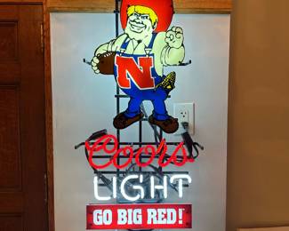 NEBRASKA Cornhuskers Herbie Husker Coors Light Neon Advertising Sign
