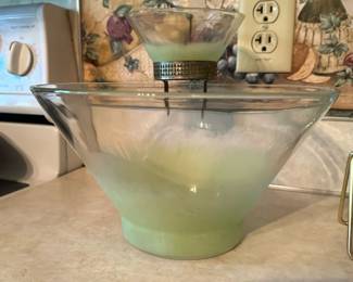 1950's MCM Green Blendo Chip and Dip Bowl Set