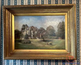 Original Oil on Canvas Country Side Estate Scene by CARL BRENNIR (1850-1920)