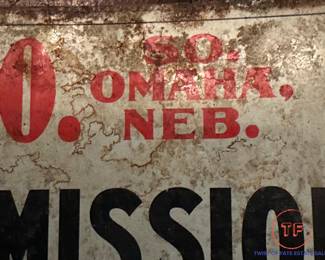 Antique Nye & Buchanan Co. Pre 1910 So Omaha Nebraska Live Stock Commission Tin Sign